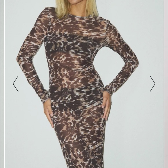 Tight Mesh Midi Dress - Picture 2 of 7